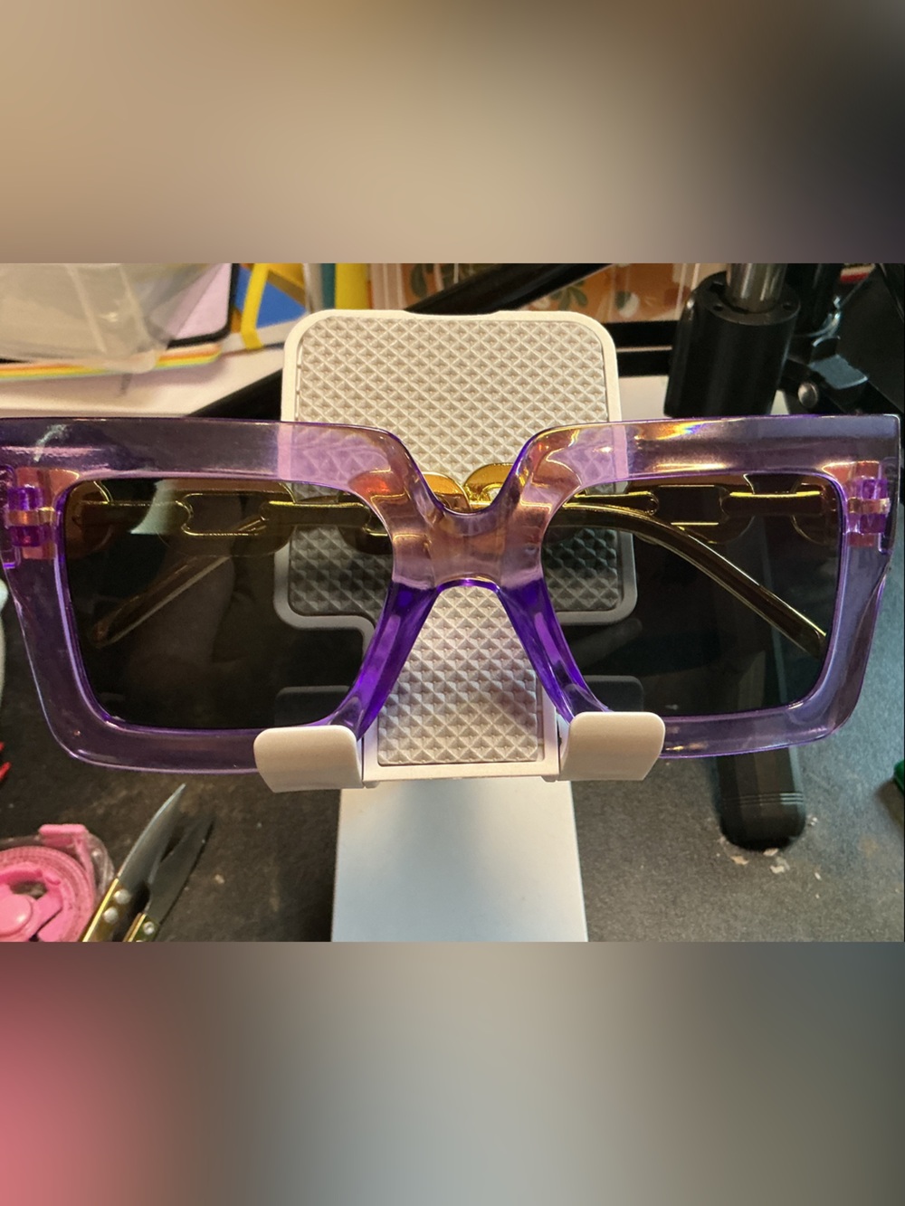 Purple Square-Frame Sunglasses for Women - Fashion Accent